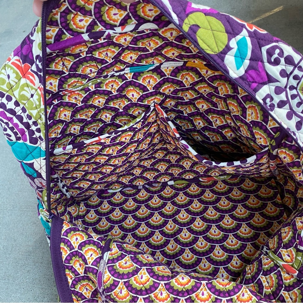 Vera Bradley Retired Plum Crazy Purple Weekend Duffel Bag - Picture 7 of 8